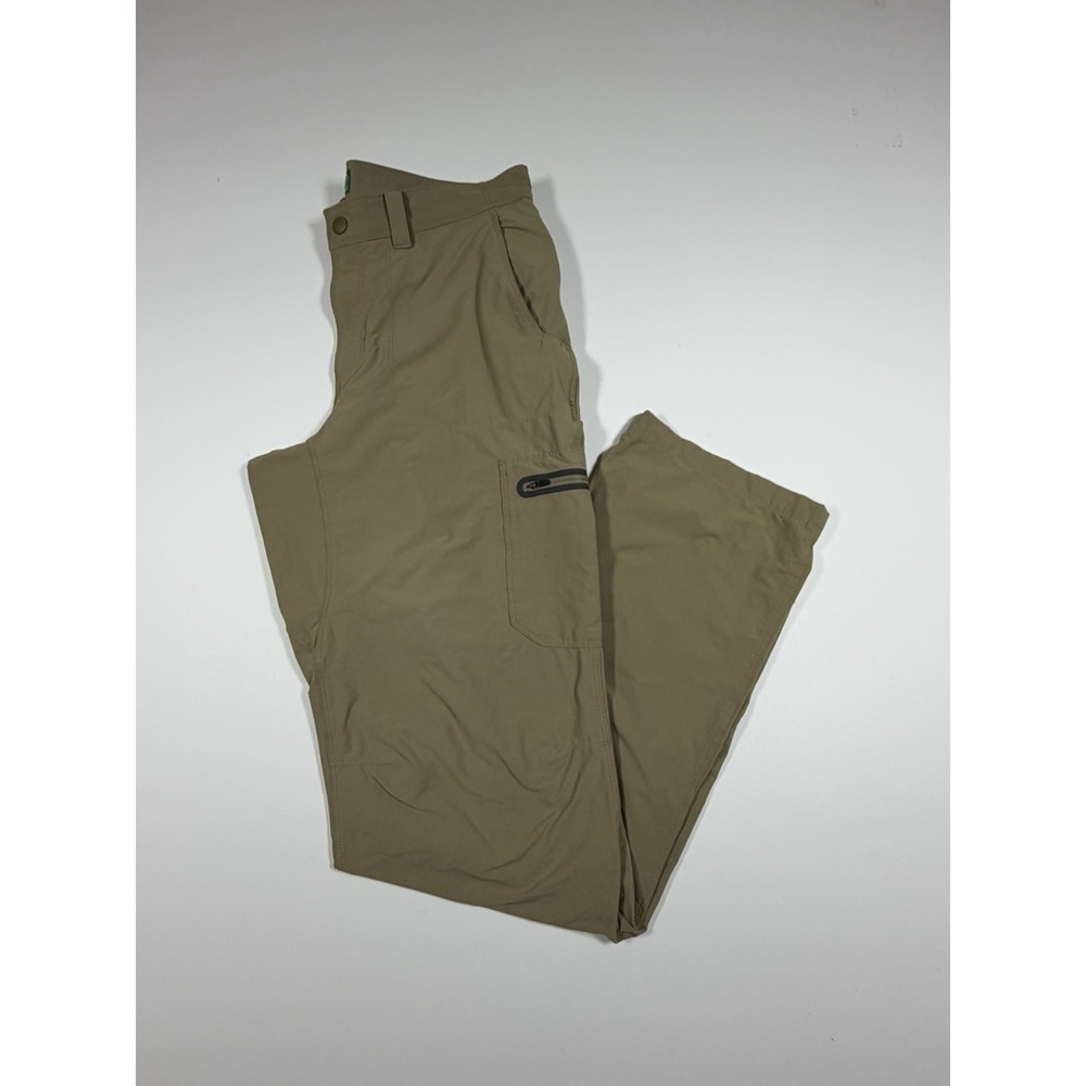 LL Bean Mens 32x34 Cresta Hiking Pants Brown Nylon Stretch Cargo Trail 280941